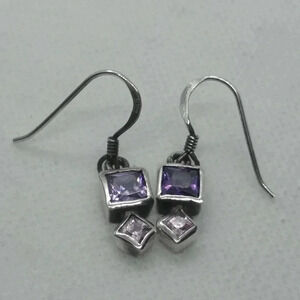 ✨ 925 Sterling Amethyst-Style Drop Earrings ✨
